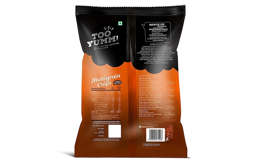 Too Yumm Multigrain Chips (Chinese - Hot & Sour)   Pack  60 grams